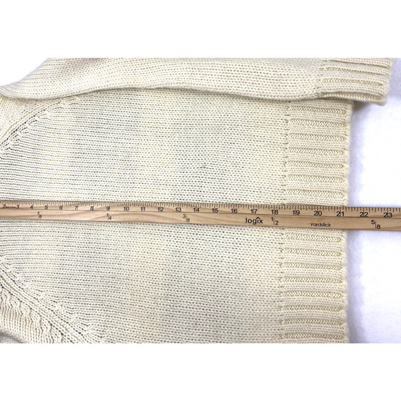 Laura Scott Womens Turtleneck Sweater Size Small Cream Plaid Preppy Wool Blend‎ - Picture 10 of 11